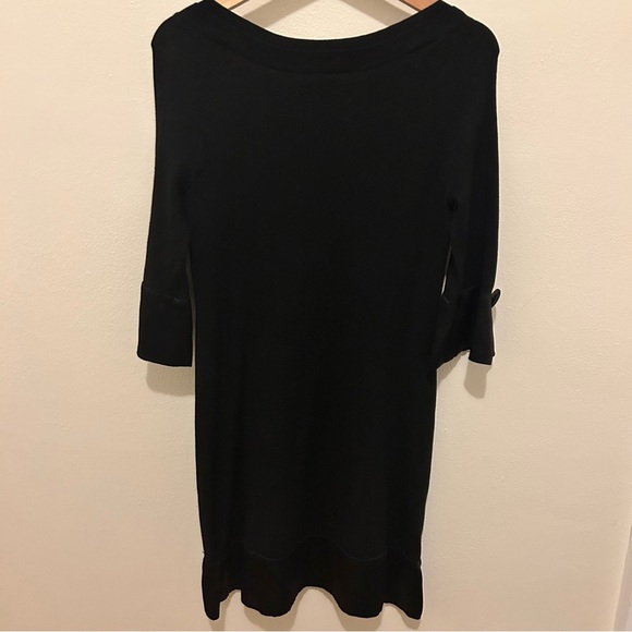 Yoana Baraschi Cashmere Silk Dress size XS Black‎ Satin Flutter Sleeve Dress - Picture 8 of 12